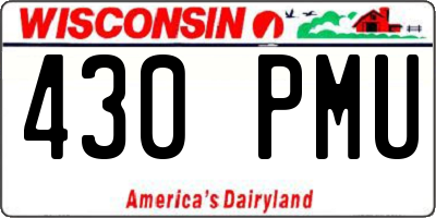WI license plate 430PMU