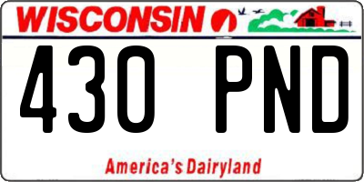 WI license plate 430PND