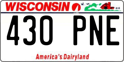 WI license plate 430PNE