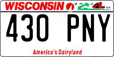WI license plate 430PNY
