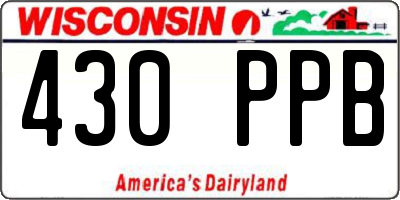 WI license plate 430PPB