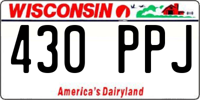 WI license plate 430PPJ
