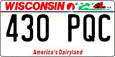 WI license plate 430PQC