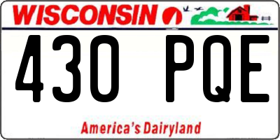 WI license plate 430PQE
