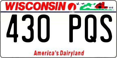 WI license plate 430PQS