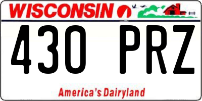 WI license plate 430PRZ