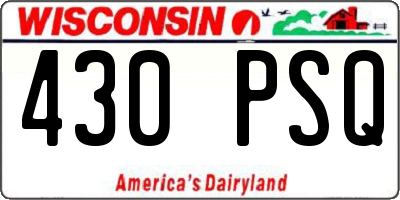 WI license plate 430PSQ