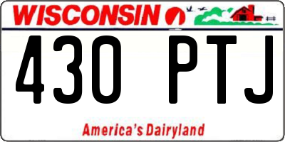 WI license plate 430PTJ