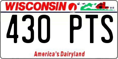 WI license plate 430PTS