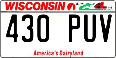 WI license plate 430PUV