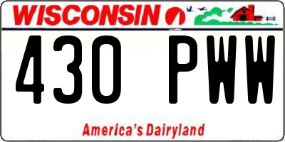 WI license plate 430PWW