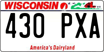 WI license plate 430PXA