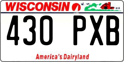 WI license plate 430PXB