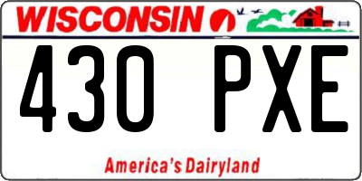 WI license plate 430PXE