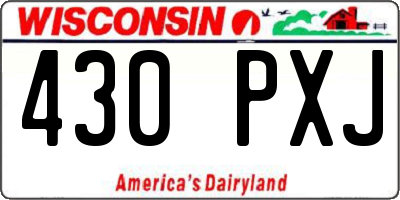 WI license plate 430PXJ