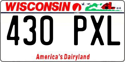 WI license plate 430PXL