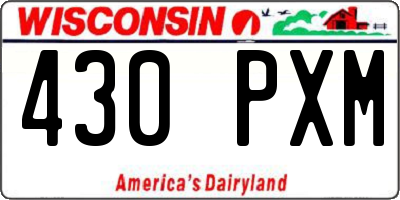WI license plate 430PXM
