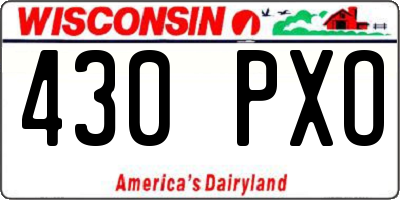 WI license plate 430PXO