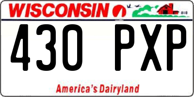 WI license plate 430PXP