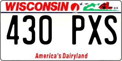WI license plate 430PXS