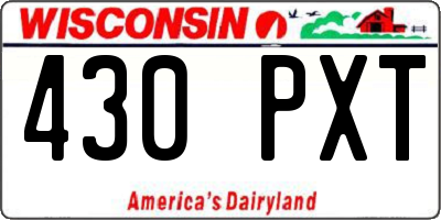 WI license plate 430PXT