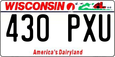 WI license plate 430PXU