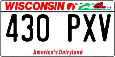 WI license plate 430PXV