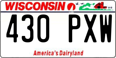 WI license plate 430PXW