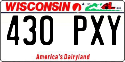 WI license plate 430PXY