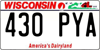 WI license plate 430PYA