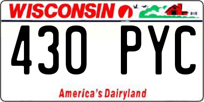WI license plate 430PYC