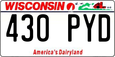 WI license plate 430PYD