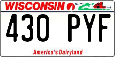 WI license plate 430PYF