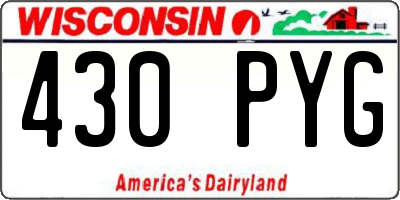 WI license plate 430PYG