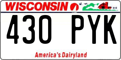 WI license plate 430PYK