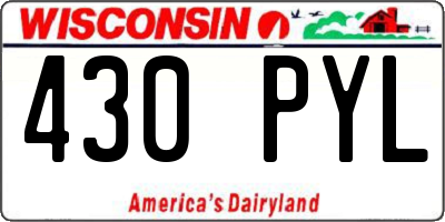 WI license plate 430PYL