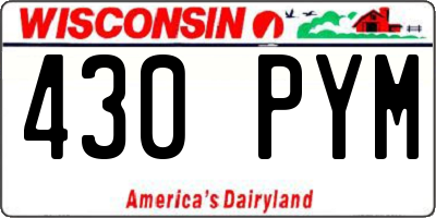 WI license plate 430PYM