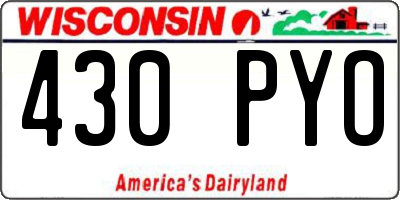 WI license plate 430PYO