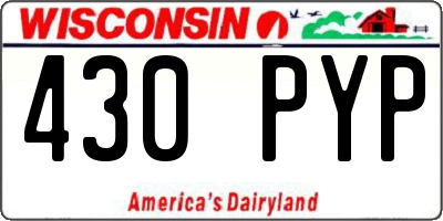WI license plate 430PYP