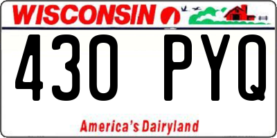WI license plate 430PYQ