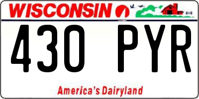WI license plate 430PYR
