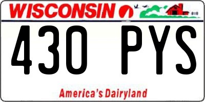 WI license plate 430PYS