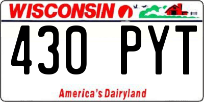 WI license plate 430PYT