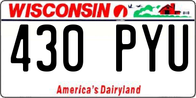 WI license plate 430PYU