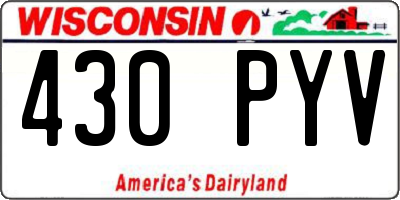 WI license plate 430PYV