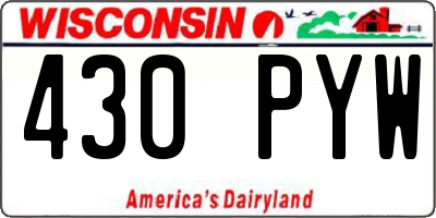 WI license plate 430PYW