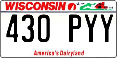 WI license plate 430PYY