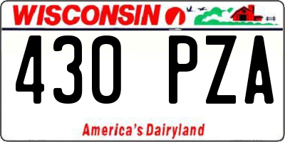 WI license plate 430PZA