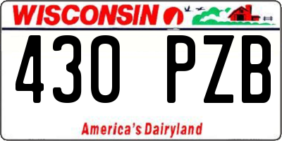 WI license plate 430PZB