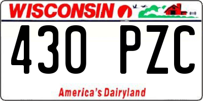WI license plate 430PZC